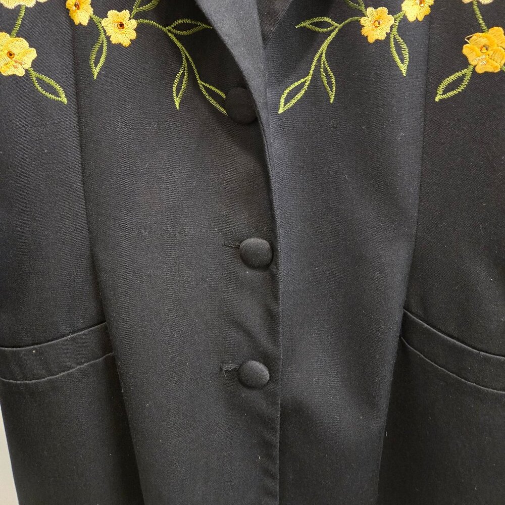 Vintage Scully Yellow Rose Embroidered Jacket - Picture 7 of 8